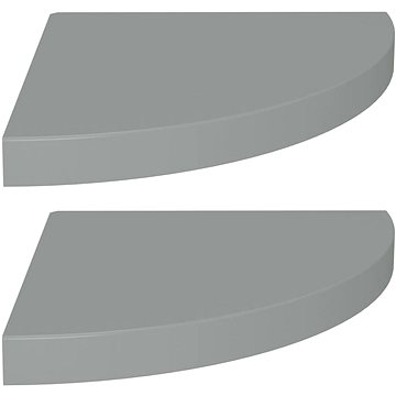 Shumee plovoucí rohové 2 ks šedé 35×35×3,8 cm MDF, 323923 (323923)