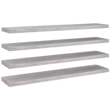 Shumee plovoucí nástěnné 4 ks betonově šedé 120×23,5×3,8 cm MDF, 326608 (326608)