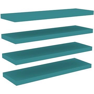 Shumee plovoucí nástěnné 4 ks modré 80×23,5×3,8 cm MDF, 326623 (326623)
