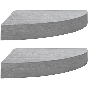 Shumee Nástěnné rohové 2 ks betonově šedé 35×35×3,8 cm MDF, 326643 (326643)