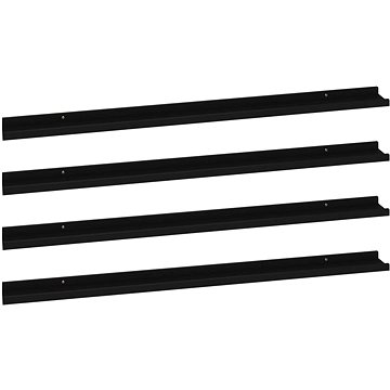 Shumee Nástěnné 4 ks černé 115×9×3 cm , 326671 (326671)