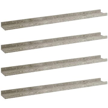 Shumee Nástěnné 4 ks betonově šedé 80×9×3 cm , 326706 (326706)