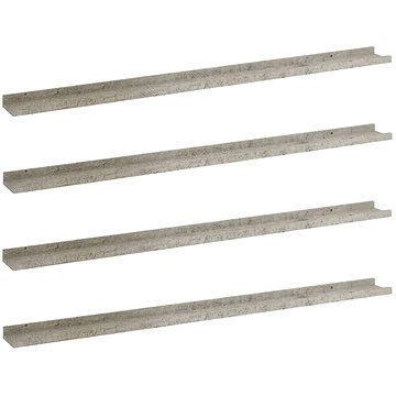 Shumee Nástěnné 4 ks betonově šedé 115×9×3 cm, 326708 (326708)