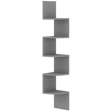 Shumee nástěnná rohová šedá 19×19×123 cm dřevotříska, 326833 (326833)
