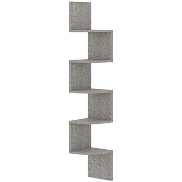 Shumee nástěnná rohová betonově šedá 19×19×123 cm dřevotříska, 326835 (326835)