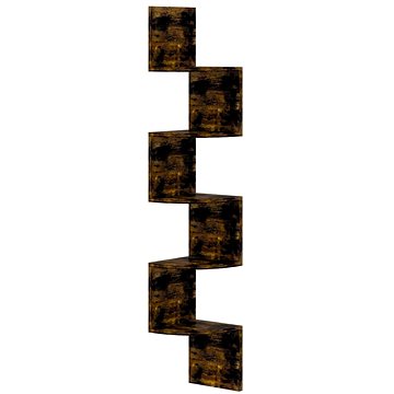 Shumee nástěnná rohová kouřový dub 19×19×123 cm dřevotříska, 326839 (326839)