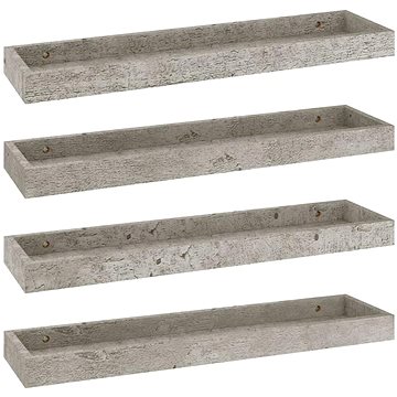 Shumee Nástěnné Loggia 4 ks betonově šedé 60×15×4 cm MDF, 330224 (330224)
