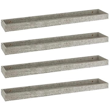 Shumee Nástěnné Loggia 4 ks betonově šedé 80×15×4 cm MDF, 330238 (330238)