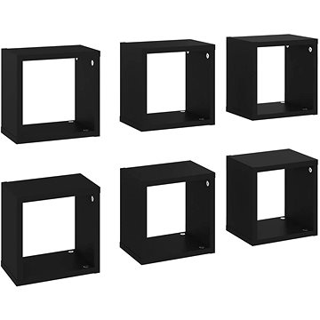 Shumee Nástěnné kostky 6 ks černé 22×15×22 cm, 807057 (807057)