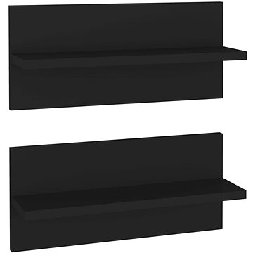 Shumee Nástěnné 2 ks černé 40×11,5×18 cm dřevotříska, 807299 (807299)