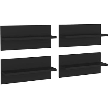 Shumee Nástěnné 4 ks černé 40×11,5×18 cm dřevotříska, 807300 (807300)
