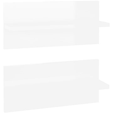Shumee Nástěnné 2 ks bílé s vysokým leskem 40×11,5×18 cm, 807309 (807309)