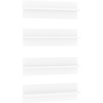 Shumee Nástěnné 4 ks bílé 60×11,5×18 cm dřevotříska, 807316 (807316)