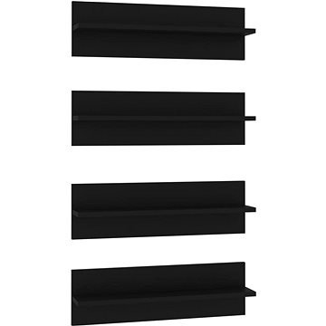 Shumee Nástěnné 4 ks černé 60×11,5×18 cm dřevotříska, 807318 (807318)
