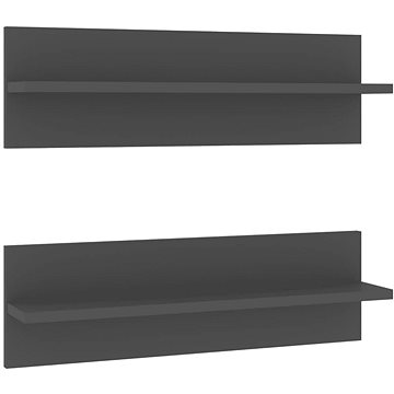 Shumee Nástěnné 2 ks šedé 60×11,5×18 cm dřevotříska, 807319 (807319)