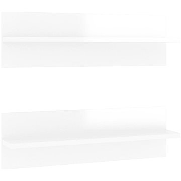 Shumee Nástěnné 2 ks bílé vysoký lesk 60×11,5×18 cm dřevotříska, 807327 (807327)