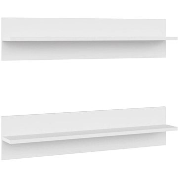 Shumee Nástěnné 2 ks bílé 80×11,5×18 cm dřevotříska, 807333 (807333)