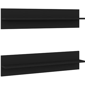 Shumee Nástěnné 2 ks černé 80×11,5×18 cm dřevotříska , 807335 (807335)