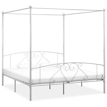 Rám postele s nebesy bílý kovový 180x200 cm (284431)