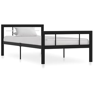 Rám postele černobílý kov 100x200 cm (284551)