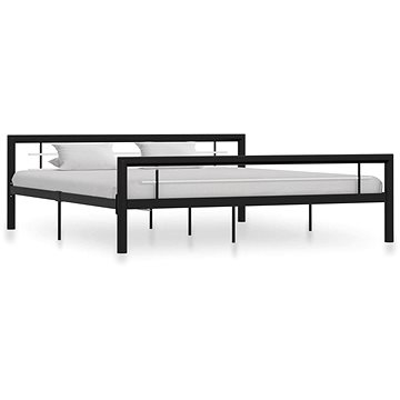 Rám postele černobílý kov 180x200 cm (284555)