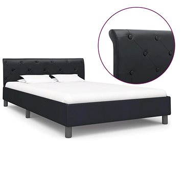 Rám postele černý umělá kůže 140x200 cm (284879)