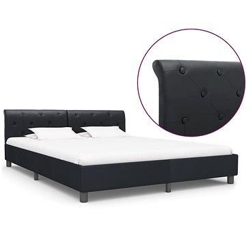 Rám postele černý umělá kůže 180x200 cm (284881)