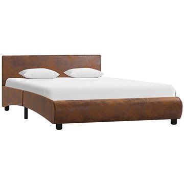 Rám postele hnědý umělá kůže 120x200 cm (285476)
