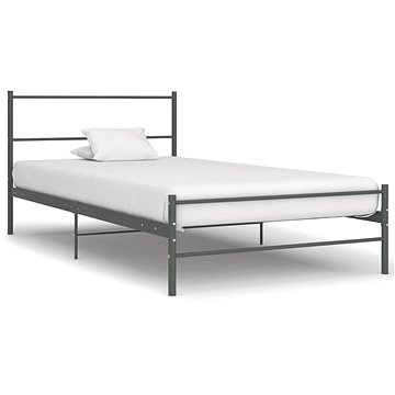 Rám postele šedý kovový 90x200 cm (286493)