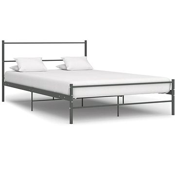 Rám postele šedý kovový 140x200 cm (286494)