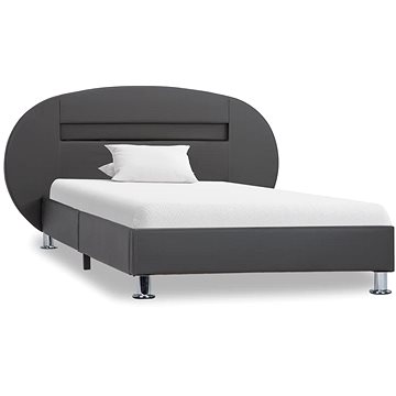 Rám postele s LED světlem šedý umělá kůže 100 × 200 cm, 285439 (285439)