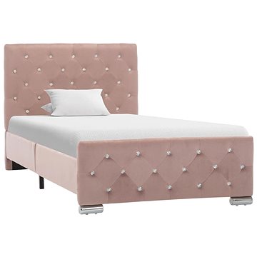 Rám postele růžový textil 90 × 200 cm, 286823 (286823)
