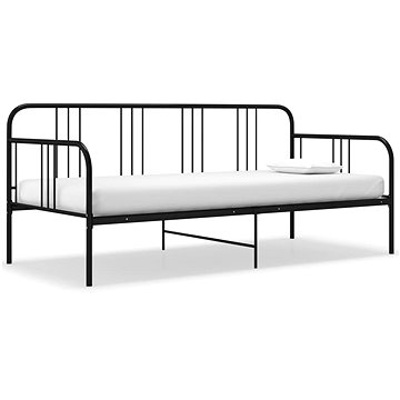 Rám rozkládací postele černý kovový 90 × 200 cm, 324749 (324749)