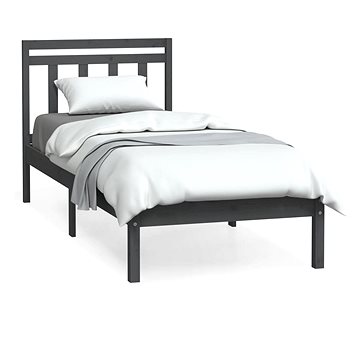 Rám postele šedý masivní dřevo 90 × 190 cm Single, 3100556 (3100556)
