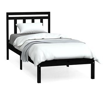Rám postele černý masivní dřevo 90 × 190 cm Single, 3100558 (3100558)
