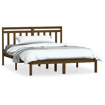 Rám postele medově hnědý masivní dřevo 120×190 cm Small Double, 3100562 (3100562)