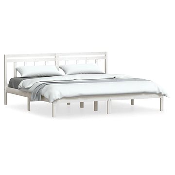 Rám postele bílý masivní dřevo 180 × 200 cm Super King, 3100605 (3100605)