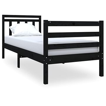 Rám postele černý masivní dřevo 75 × 190 cm Small Single, 3100618 (3100618)