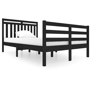 Rám postele černý masivní dřevo 120 × 200 cm, 3100653 (3100653)