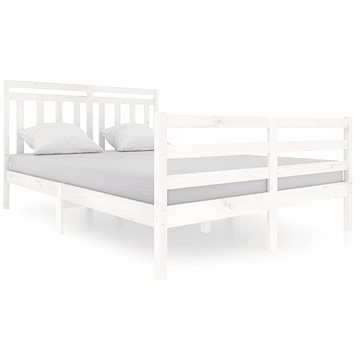 Rám postele bílý masivní dřevo 140 × 200 cm, 3100655 (3100655)