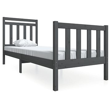 Rám postele šedý masivní dřevo 75 × 190 cm Small Single, 3100681 (3100681)