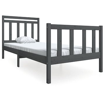 Rám postele šedý masivní dřevo 90 × 190 cm Single, 3100686 (3100686)
