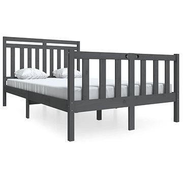 Rám postele šedý masivní dřevo 120 × 190 cm Small Double, 3100691 (3100691)