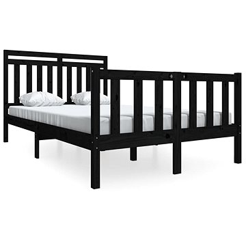 Rám postele černý masivní dřevo 135 × 190 cm Double, 3100698 (3100698)