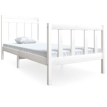Rám postele bílý masivní dřevo 90 × 200 cm, 3100705 (3100705)