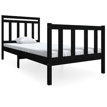 Rám postele černý masivní dřevo 90 × 200 cm, 3100708 (3100708)