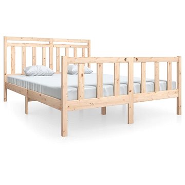 Rám postele masivní dřevo 160 × 200 cm, 3100968 (3100968)