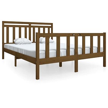 Rám postele medově hnědý masivní dřevo 160 × 200 cm, 3100971 (3100971)