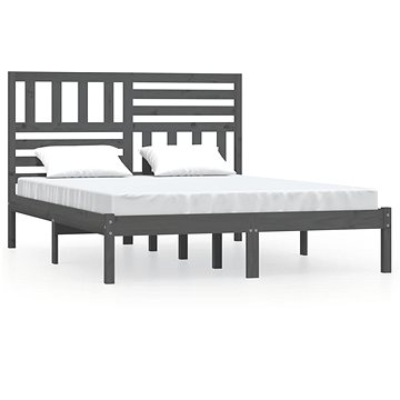 Rám postele šedý masivní borovice 140 × 190 cm, 3101005 (3101005)