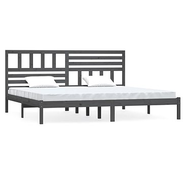 Rám postele šedý masivní borovice 200 × 200 cm, 3101045 (3101045)
